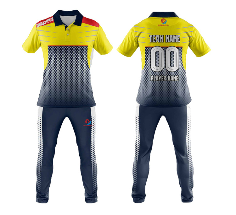 Custom sublimated indian cricket jersey team Jersey black trousers cricket jersey design