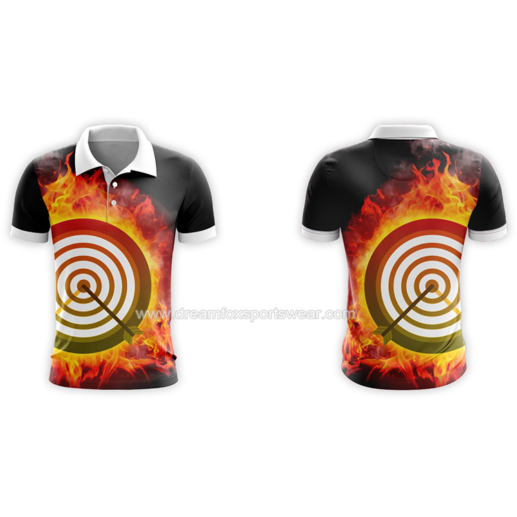 wholesale customized sublimation darts shirts design your own logo for club  cheap price short sleeve dart shirt jersey polo