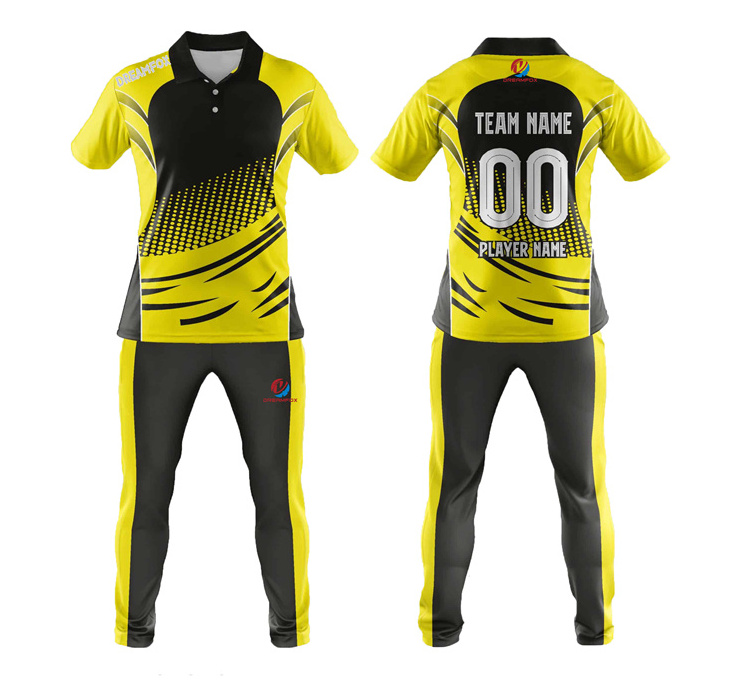 Custom sublimated indian cricket jersey team Jersey black trousers cricket jersey design