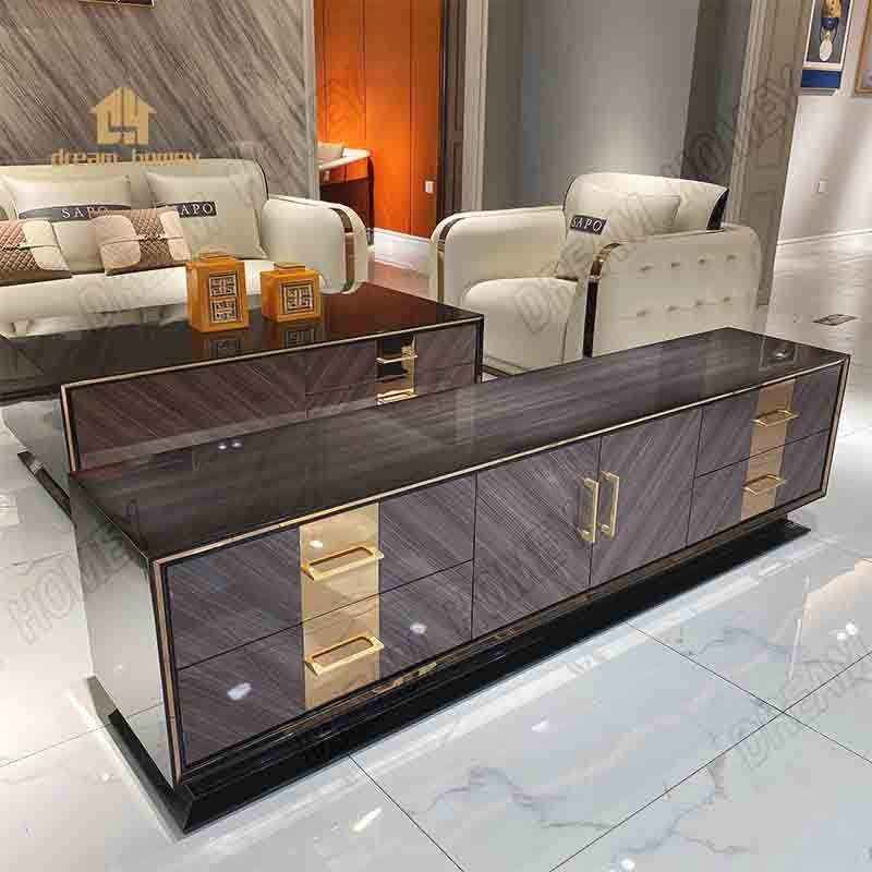 Italian light luxury TV cabinet senior sense modern simple lacquer TV cabinet living room coffee table combination