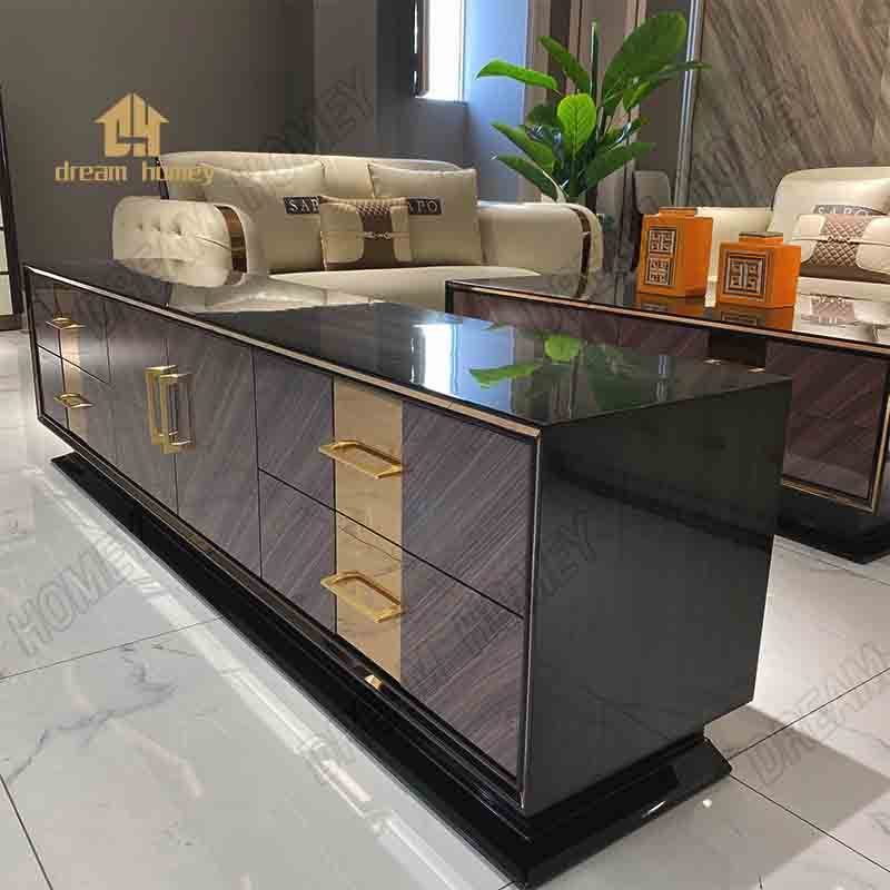 Italian light luxury TV cabinet senior sense modern simple lacquer TV cabinet living room coffee table combination