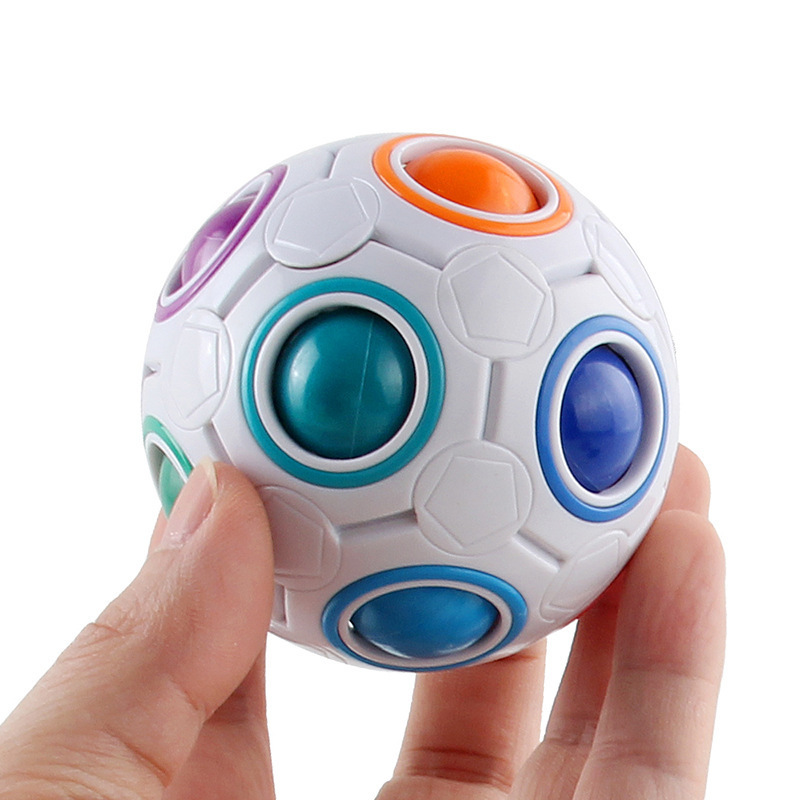 Wholesale Custom 3D Magic Rainbow Fidget Spinner Puzzle Ball Pop Fidget Toy Speed Cube Balls Push Educational Kids Unzip Toys