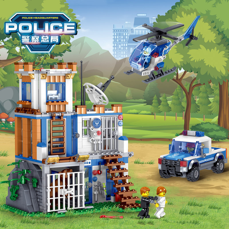 City Police Station Building Blocks Kit 60315 Police Car Helicopter Cruiser Motorbike Toy Assemble Model Diy Bricks Sets