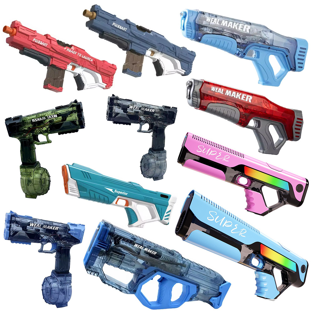 New 2024 Wholesale Plastic Water Guns Powerful Battery Electric Automatic High Pressure Garden Water Gun Toy For Children