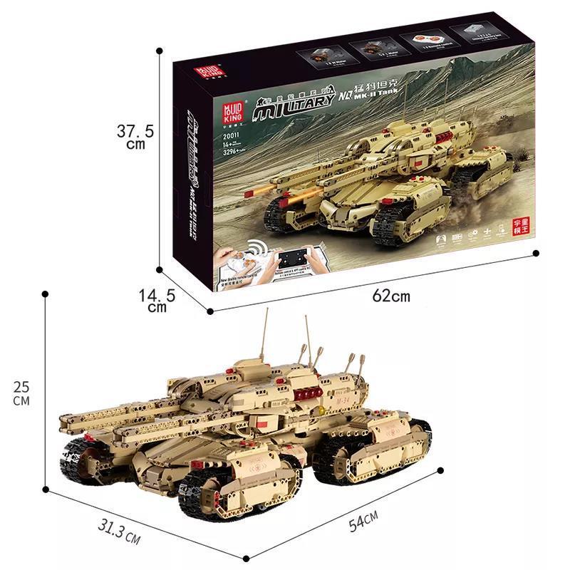 Wholesale Educational Toys Mould King 20011 Military Tank Model Assemble Toy Building Blocks DIY Army Series Building Brick Set