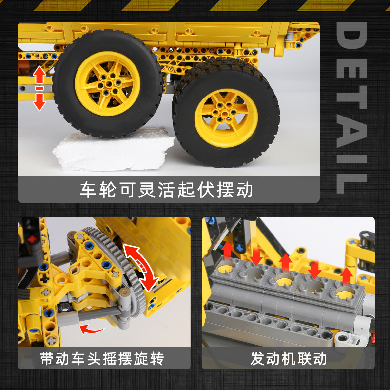 TiKtok Mould King 17010 Technical Car 6X6  Engineering Vehicle Toys APP RC Dump Truck Blocks Set MOC Building Block Brick Kit