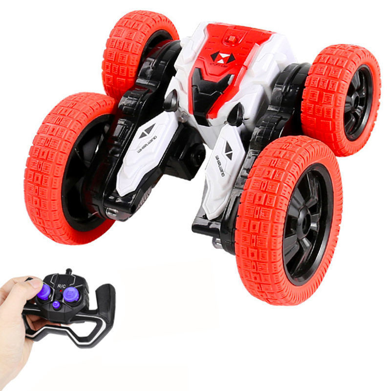 2.4Ghz Double Side 360 Rotation RC Stunt Car 4WD One Click Demonstration RC Car With Music LED Light