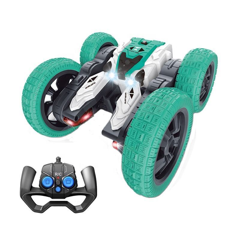 2.4Ghz Double Side 360 Rotation RC Stunt Car 4WD One Click Demonstration RC Car With Music LED Light