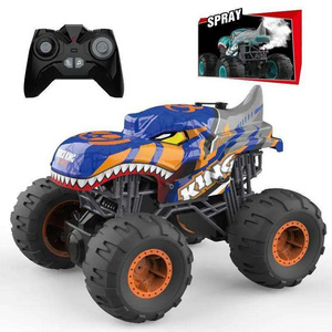 1/16 Scale RC Stunt Drift Dinosaurs Monster Truck Mist Spray Full Function off Road Shark Shape Car with Musical Light