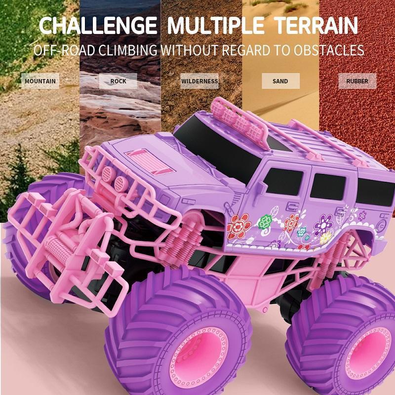 2024 JJRC Q157 Powerful RC Car Buggy Truck 1/16 Pink Electric Hummer Pickup Beetle Model Vehicle Off-Road RC Rock Crawler Toy