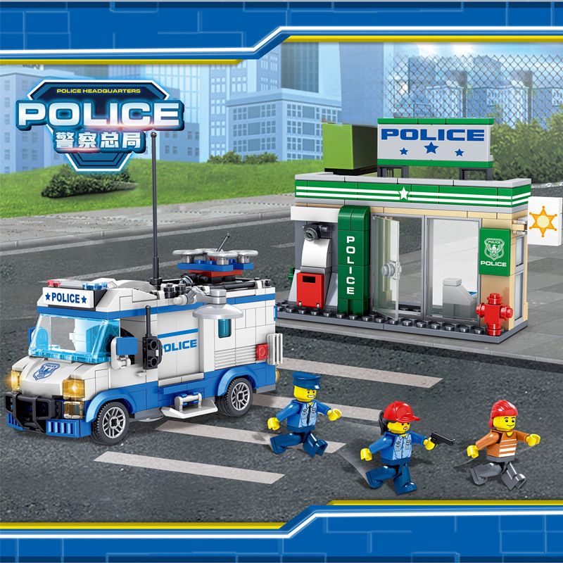 City Police Station Building Blocks Kit 60315 Police Car Helicopter Cruiser Motorbike Toy Assemble Model Diy Bricks Sets