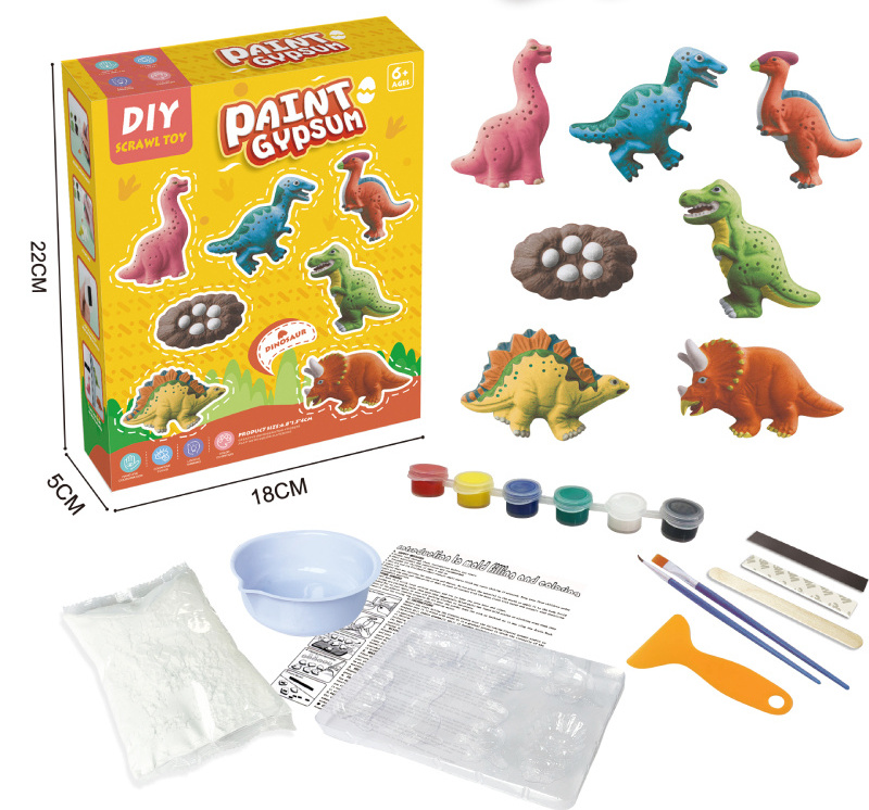 Customised 3D Plaster Molds Color Gypsum Kids Drawing Set Paint Your Own Space Dinosaurs Christmas Crafts Kit Creative Toys