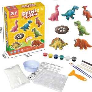 Customised 3D Plaster Molds Color Gypsum Kids Drawing Set Paint Your Own Space Dinosaurs Christmas Crafts Kit Creative Toys