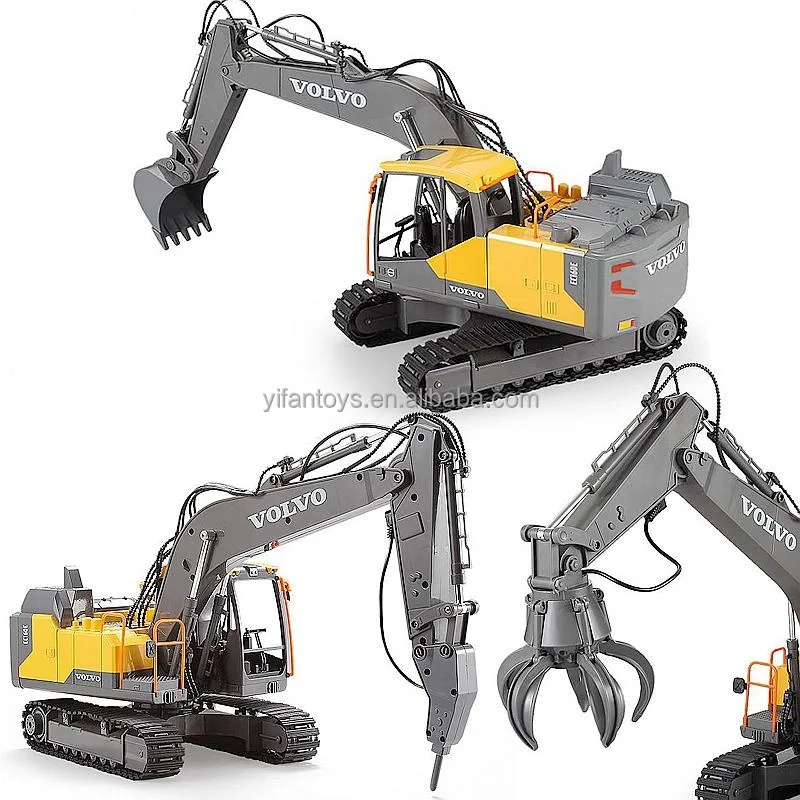 Tiktok Cada E568-001 VOLVOz 1/16 Scale RC Excavator Truck 17 Channel 3 IN 1 RC Alloy Engineering Construction With Light & Sound