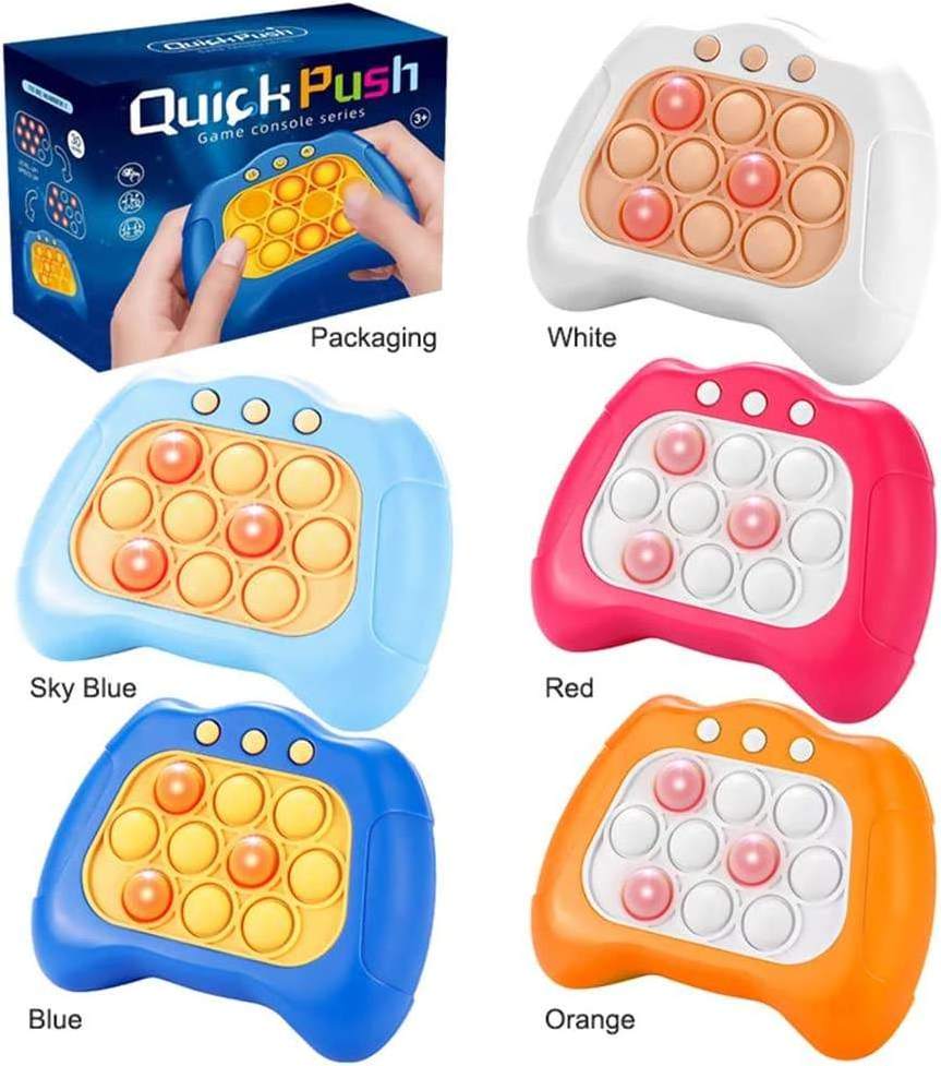 Tiktok hot pop quick push bubble game console light up pop it pro electronic popping game machine sensory fidget toy for kids