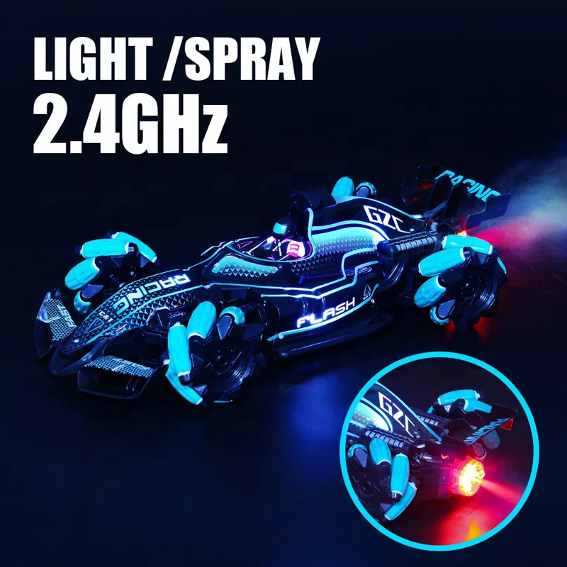 360 Degree Drifting Car Dual Radio Control Stunt Cars Spray Fast and Furious Formula Racing RC Car with Light Music And Spray