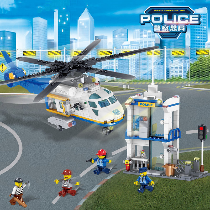 City Police Station Building Blocks Kit 60315 Police Car Helicopter Cruiser Motorbike Toy Assemble Model Diy Bricks Sets