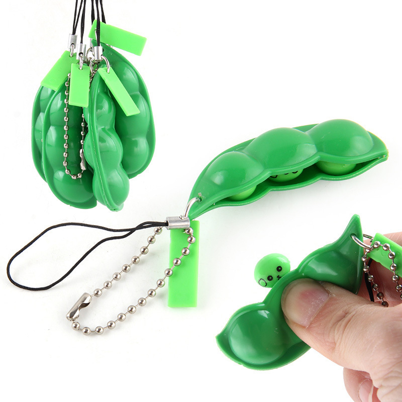 squeeze a bean extrusion pea soybean stress relieving toys edamame pea pod popper fidget toy