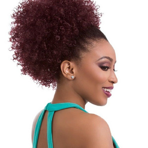 Dream.Ice's 10inch Afro Puff Drawstring Ponytail Kinky Curly Synthetic Hair Updo Chignon Bun Hair Piece