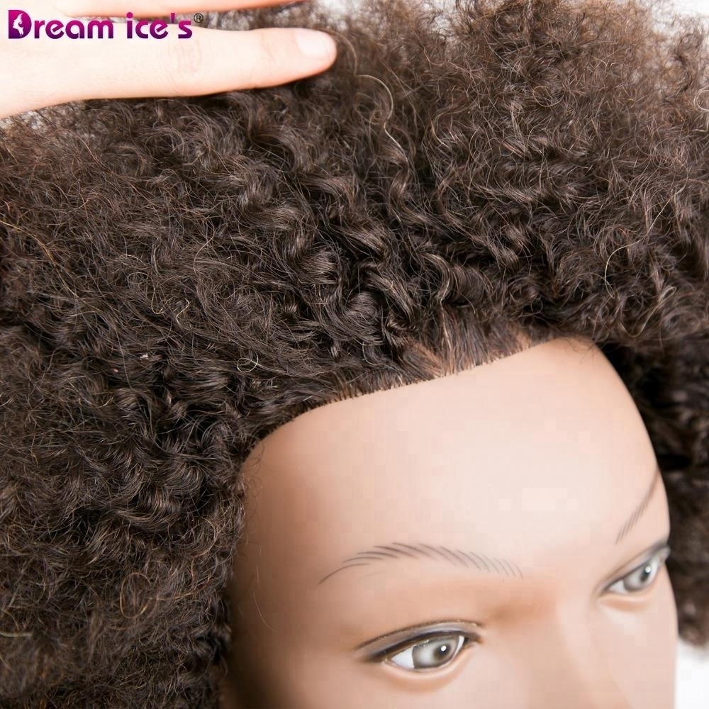 Xuchang hair factory offer 10inch 100 human hair hairdressing black afro training mannequin head