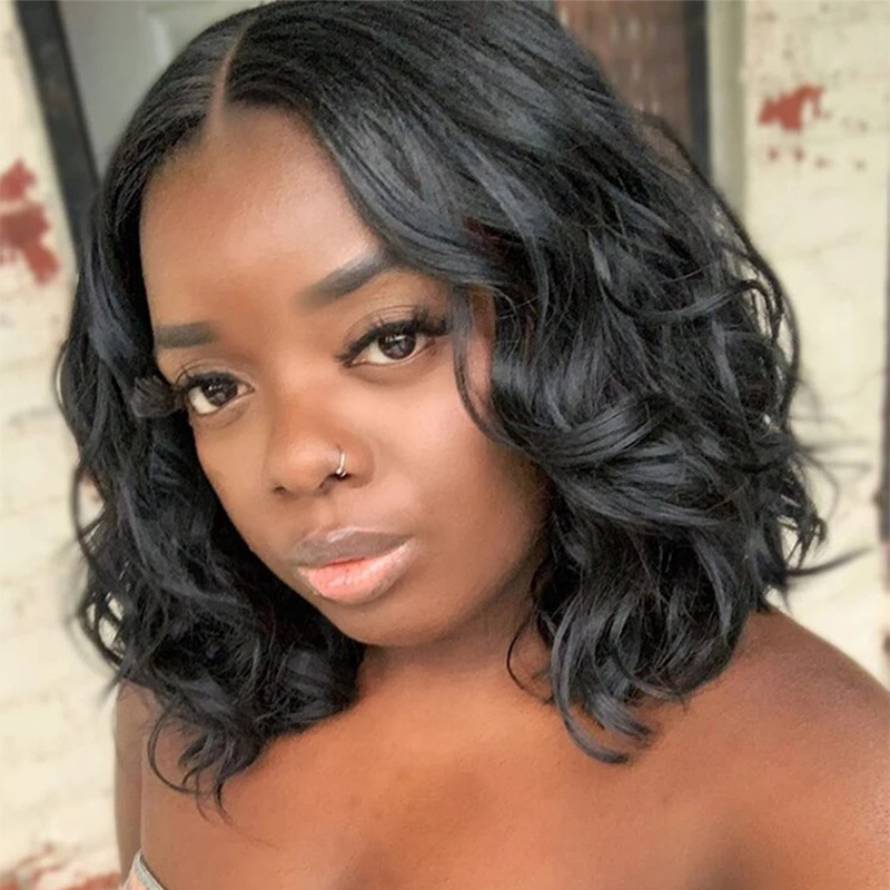 Short Loose Body Wave Wavy Lace Front Human Hair Wigs for Black Women Full Hd Frontal Wig Human Hair Ocean Wave Bob Wigs