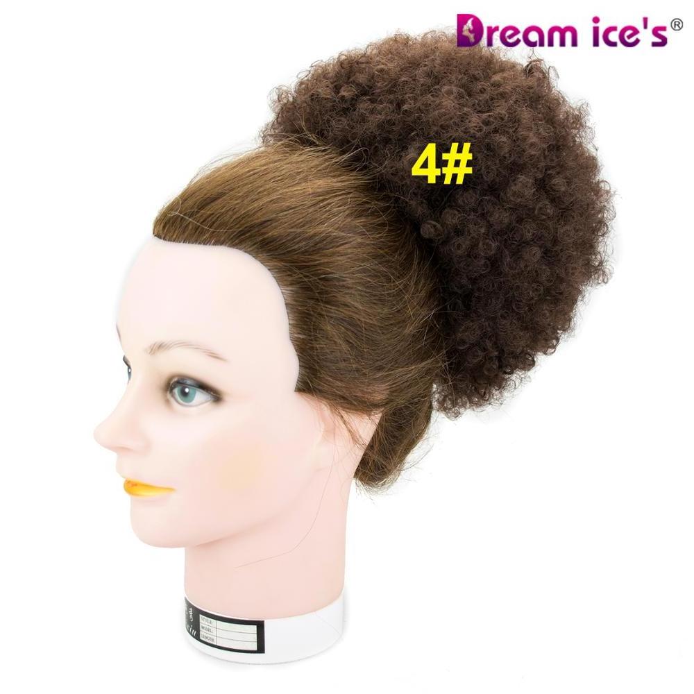 Dream.Ice's 10inch Afro Puff Drawstring Ponytail Kinky Curly Synthetic Hair Updo Chignon Bun Hair Piece