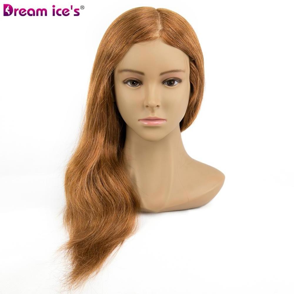 Dream.Ice's Salon teaching tools plastic female mannequin training head with human hair wig have shoulder