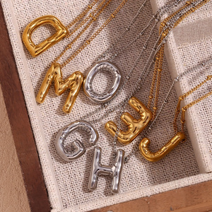 Spring 2024 Fashion Party Jewelry Bubble Letter Necklace Stainless Steel Women Jewelry