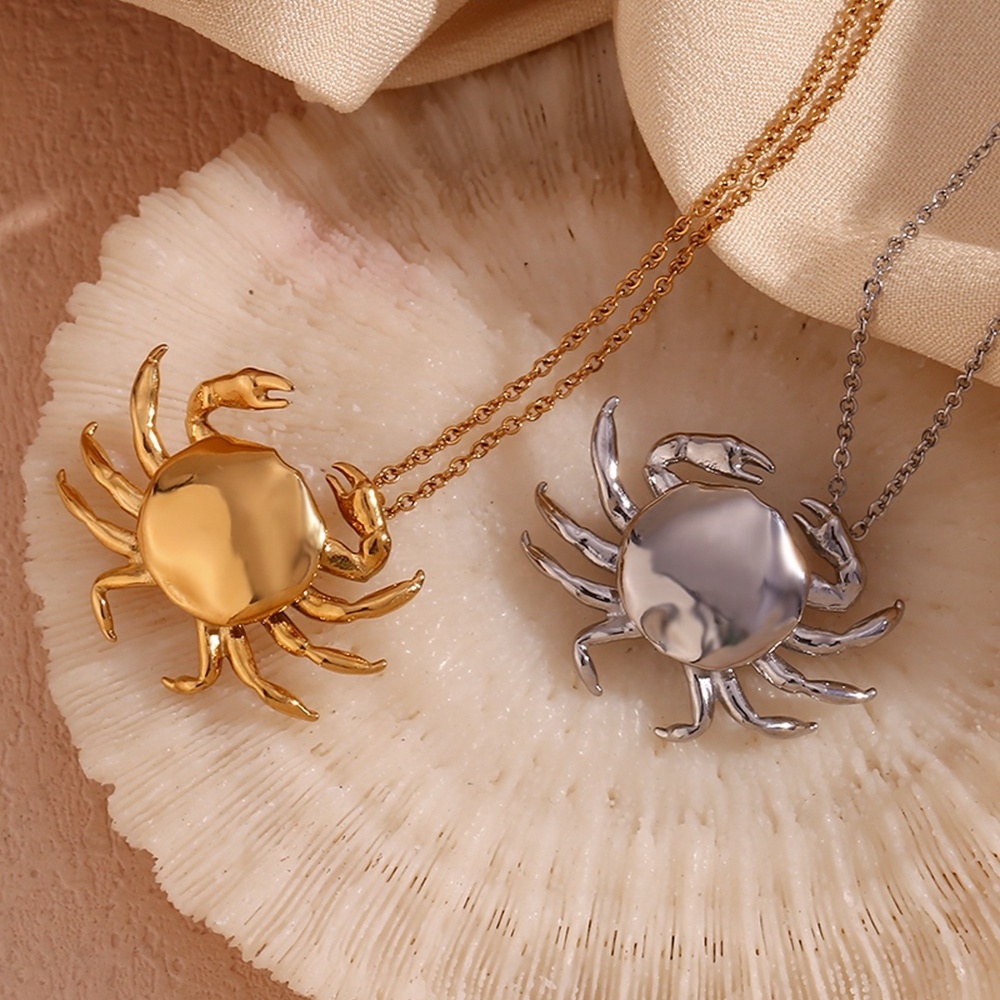 New Arrival Crab Pendant Necklace Gold Plated Stainless Steel Jewelry Christmas Gift Ideas