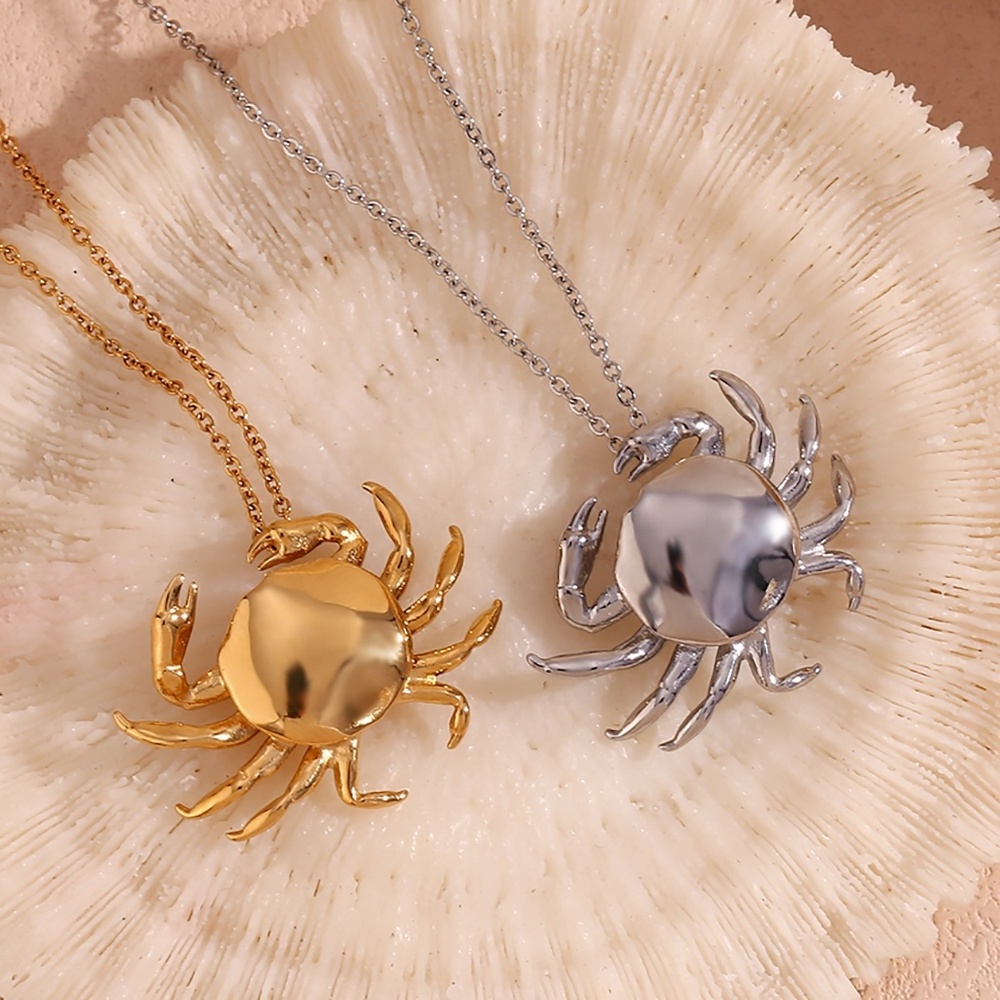 New Arrival Crab Pendant Necklace Gold Plated Stainless Steel Jewelry Christmas Gift Ideas