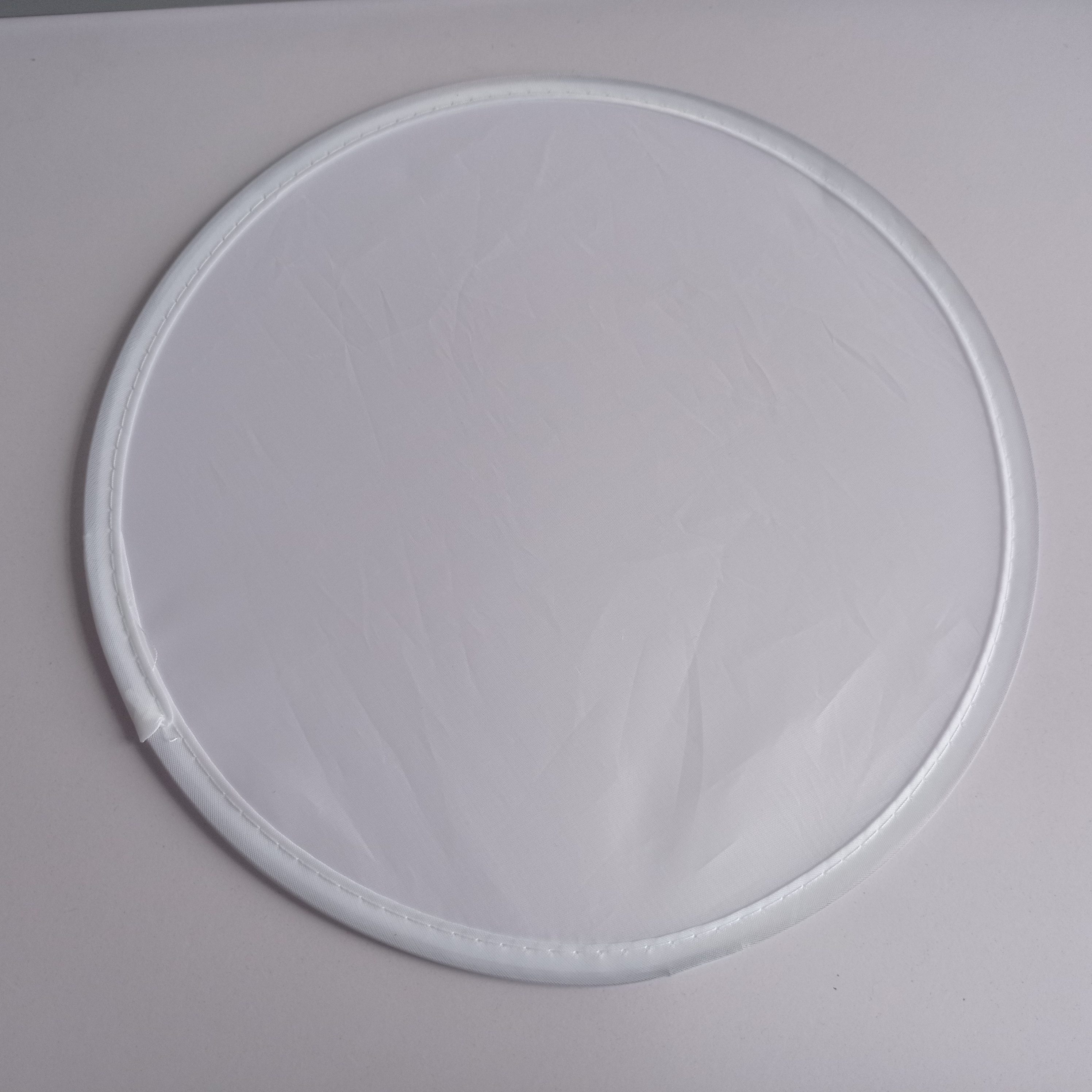 Sublimation round foldable fan blank white polyester flying disc fan with pouch for sublimation