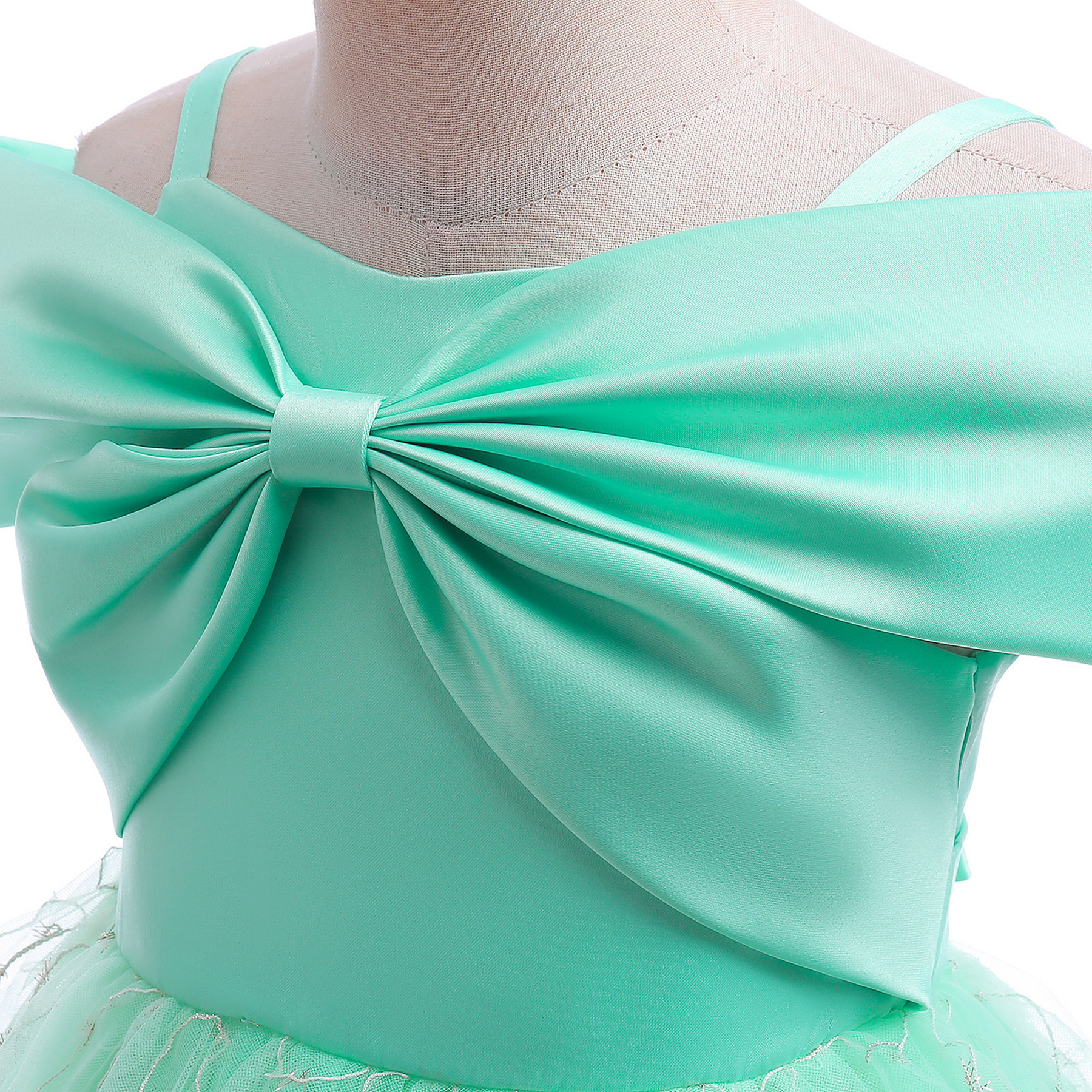 2024 New designs Party Wedding Girls Elegant Princess Dress Girls' Piano Costume Green Big Bow Butterfly Tulle Dresses