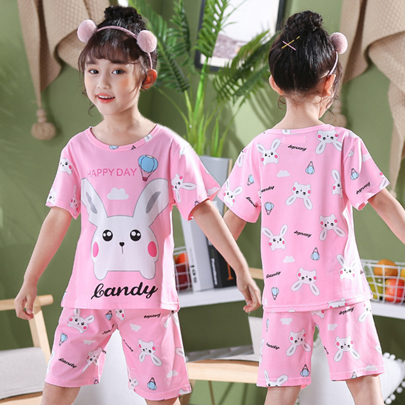 New Korean Boutique Summer Children Sleepwear Clothing Set Boys and Girls Pyjamas Gift Short Pajamas for Kids