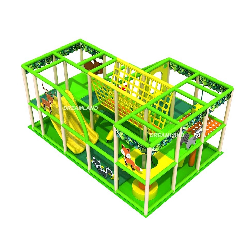 Amusement Equipment Jungle Tree House Ball Pool Small Indoor Playground with Big Slide