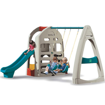 Outdoor kids mini playground with swing and slide set