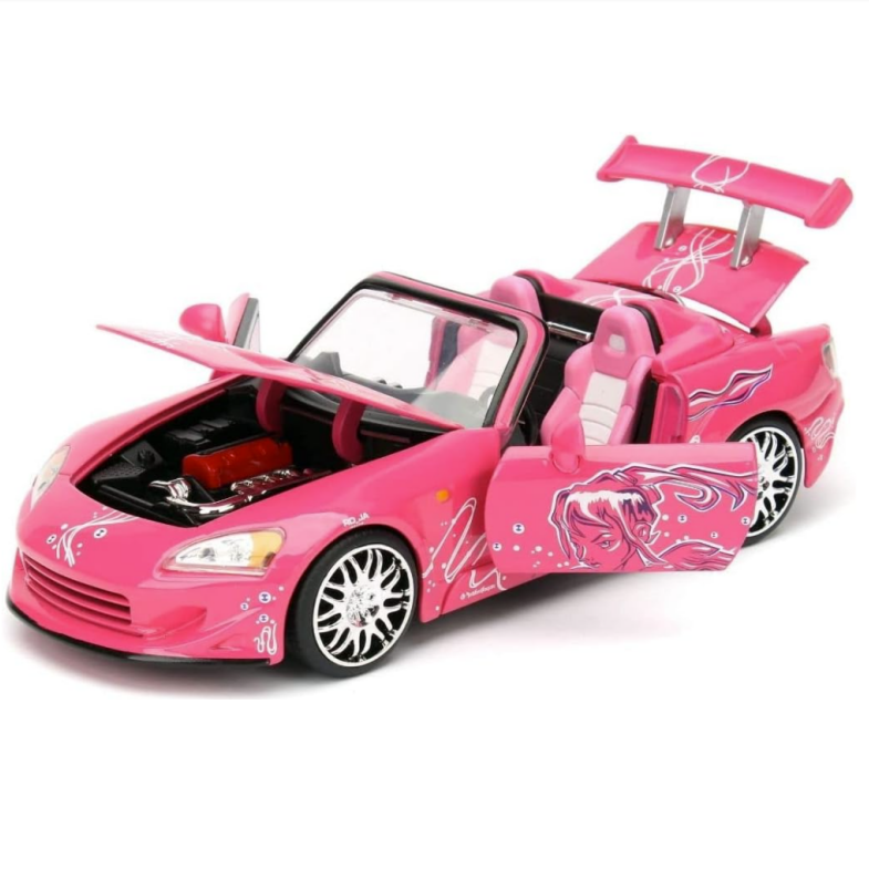 Hot Sale 2001 S2000-2 Fast 2 Furious 1:24 Pink Mini Electric Model Toy Cars For Kids