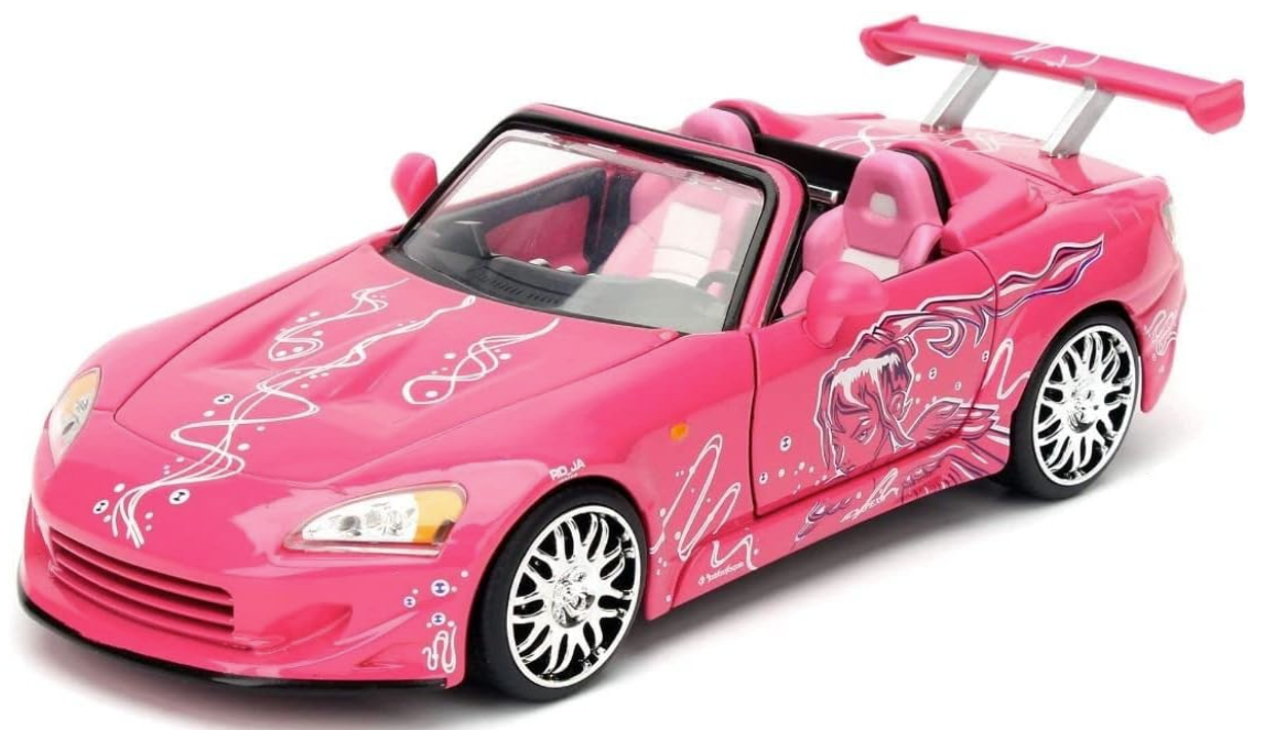 Hot Sale 2001 S2000-2 Fast 2 Furious 1:24 Pink Mini Electric Model Toy Cars For Kids