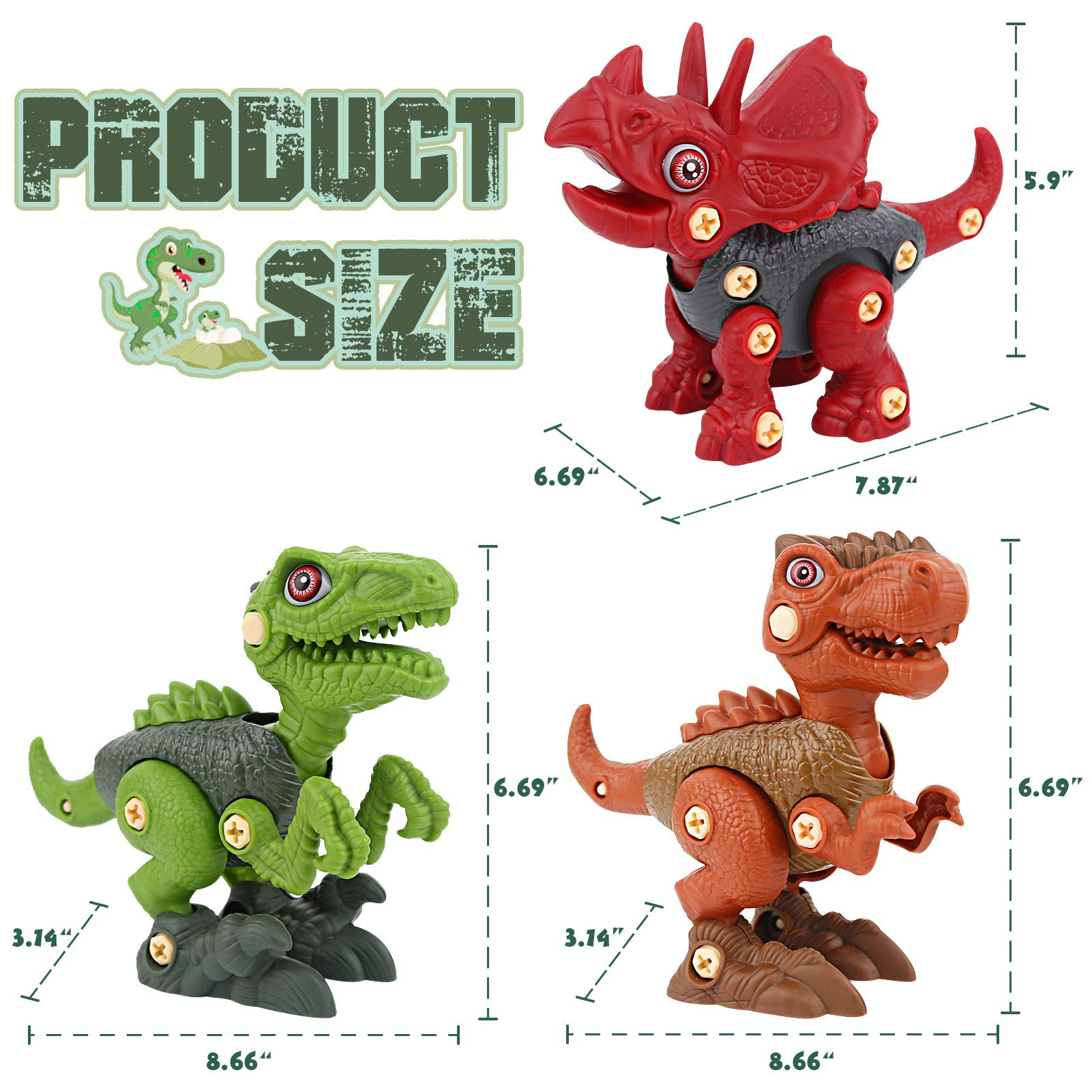 DIY Assemble Puzzle Take Apart Dinosaur Toys Construction Play Kit Educational Toys for Kid