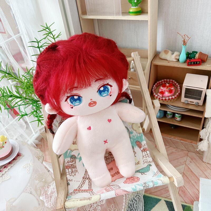 20cm 8inches Plush Doll With Skeleton Stuffed Cute Anime Plushie Toy Handmade Custom Dolls With Pink Purple Long Hair