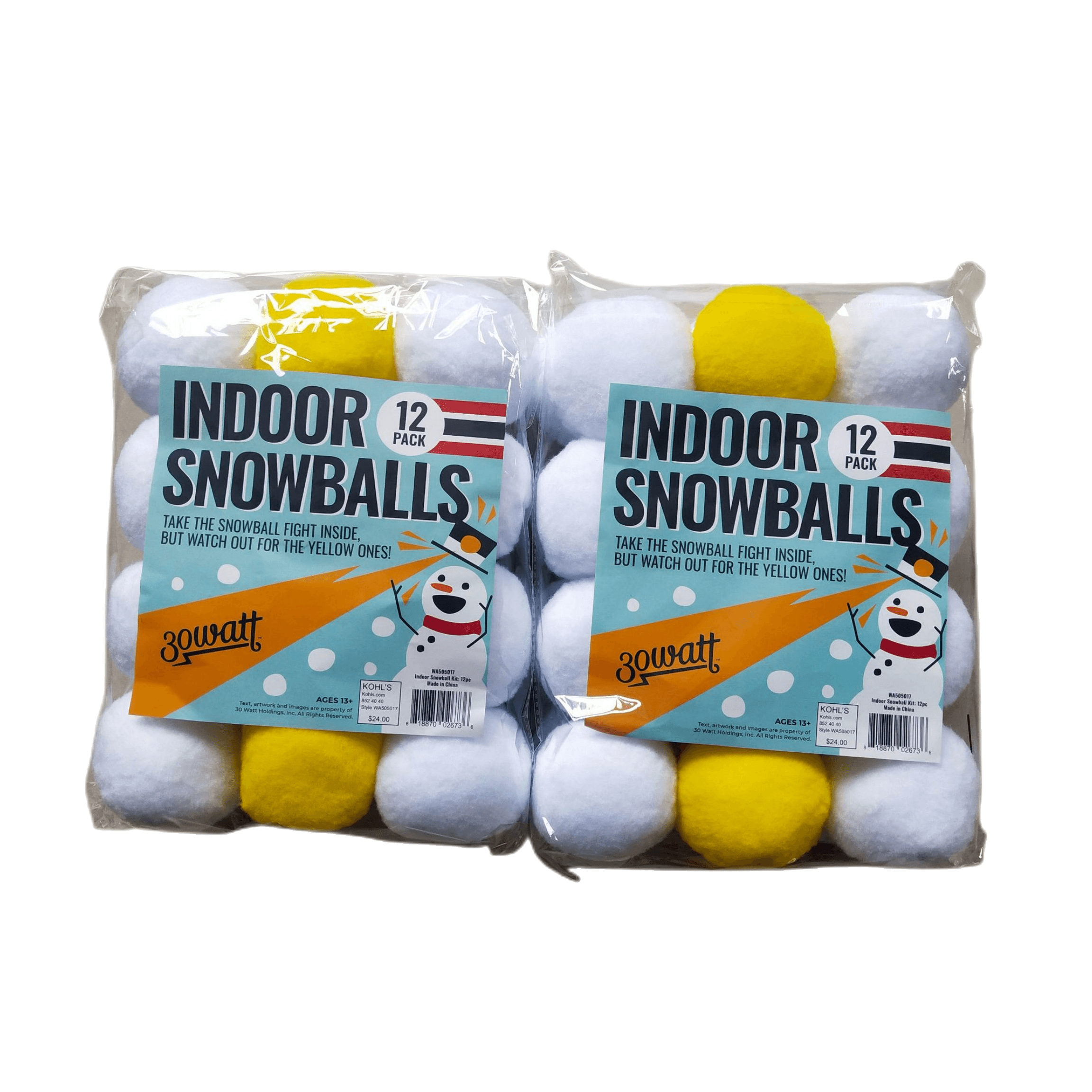 Custom Package Party Indoor Outdoor Children Snowball Fight DIY Art Project Christmas Plush Snow Ball Toy