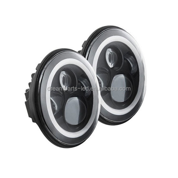 7inch round motorcycle led projector headlight with high low beam for 4x4  offroad