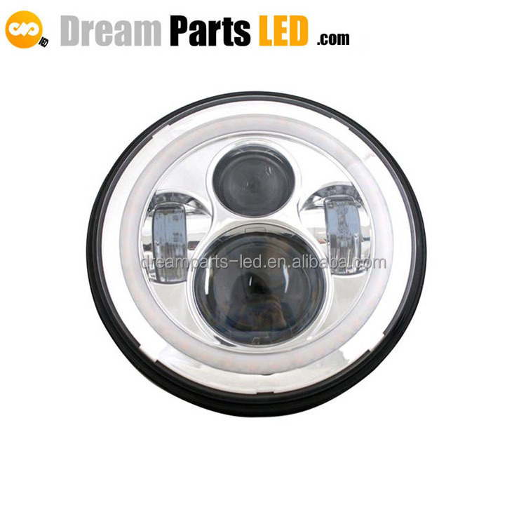 7inch round motorcycle led projector headlight with high low beam for 4x4  offroad