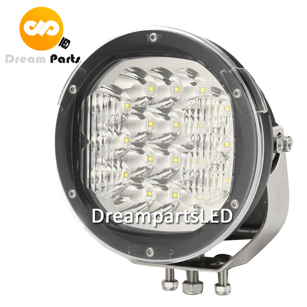 7 inch round 90w led driving light with 18 LED bulbs 10w each for offroad truck off-road JEEP