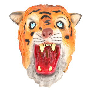 Party gears Cosplay Halloween Tiger Head Mask Animal Party Dress Up Costume Prop Toys Animal Mask Full Face Head for Masquerade