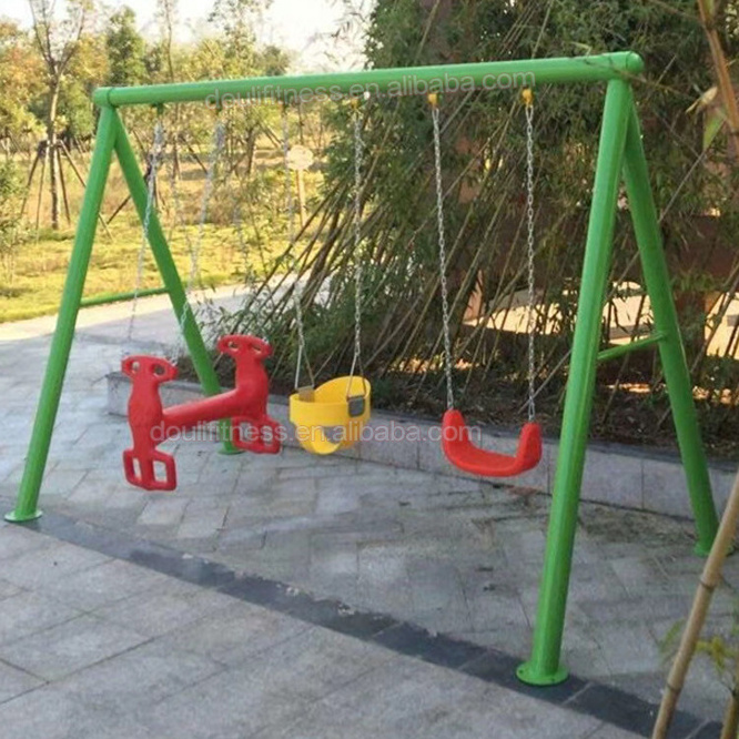 Dream kids outdoor three plastic bucket seats toddler swing set playground equipment for children