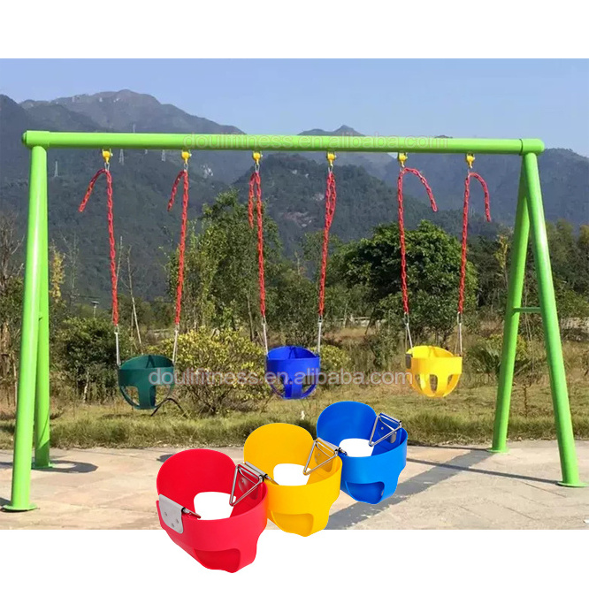 Dream kids outdoor three plastic bucket seats toddler swing set playground equipment for children