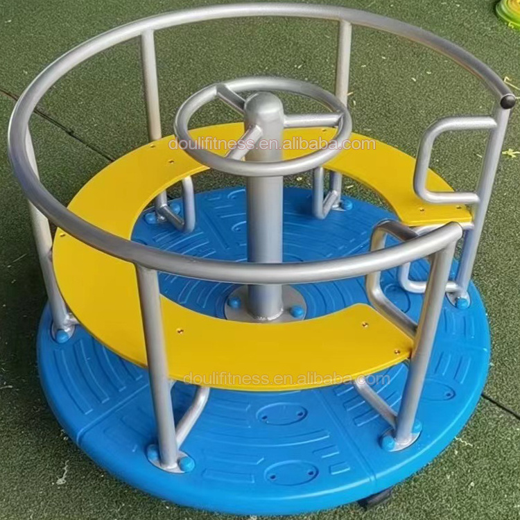 Dream kids outdoor unpowered colorful seated spinning roundabout playground equipment for children