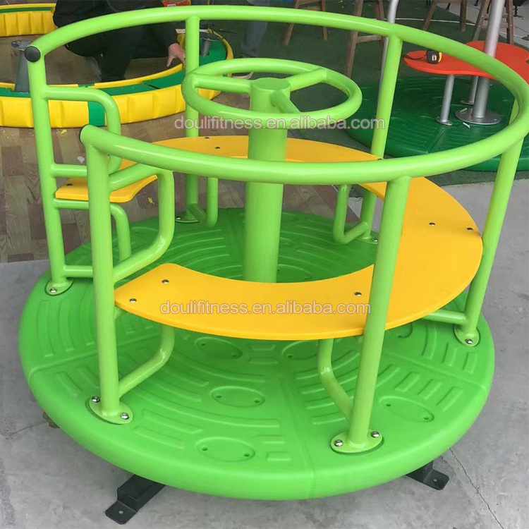 Dream kids outdoor unpowered colorful seated spinning roundabout playground equipment for children