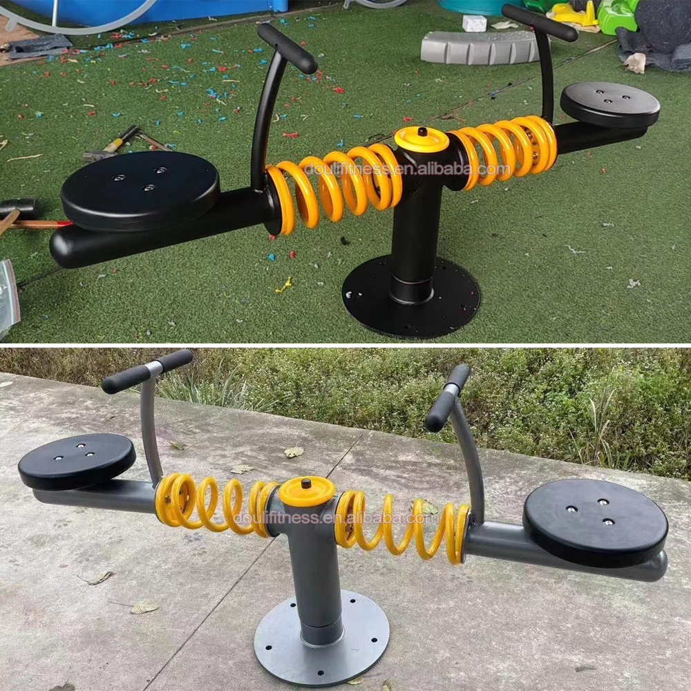 Dream kids outdoor double spinner roundabout tournable spring seesaw playground equipment for children