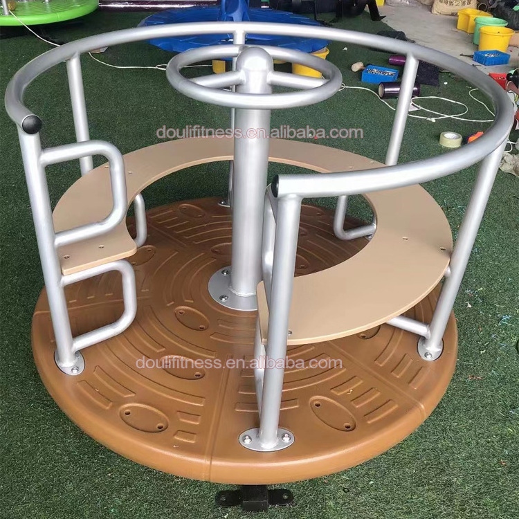 Dream kids outdoor unpowered colorful seated spinning roundabout playground equipment for children